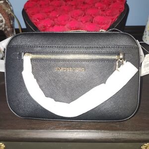 Michael Kors Black Leather‎ Jet Set Chain Crossbody Bag